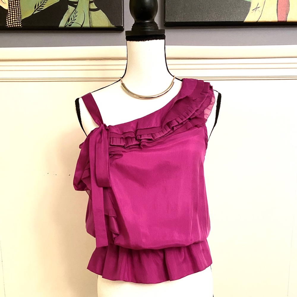 100% silk peplum blouse size XS